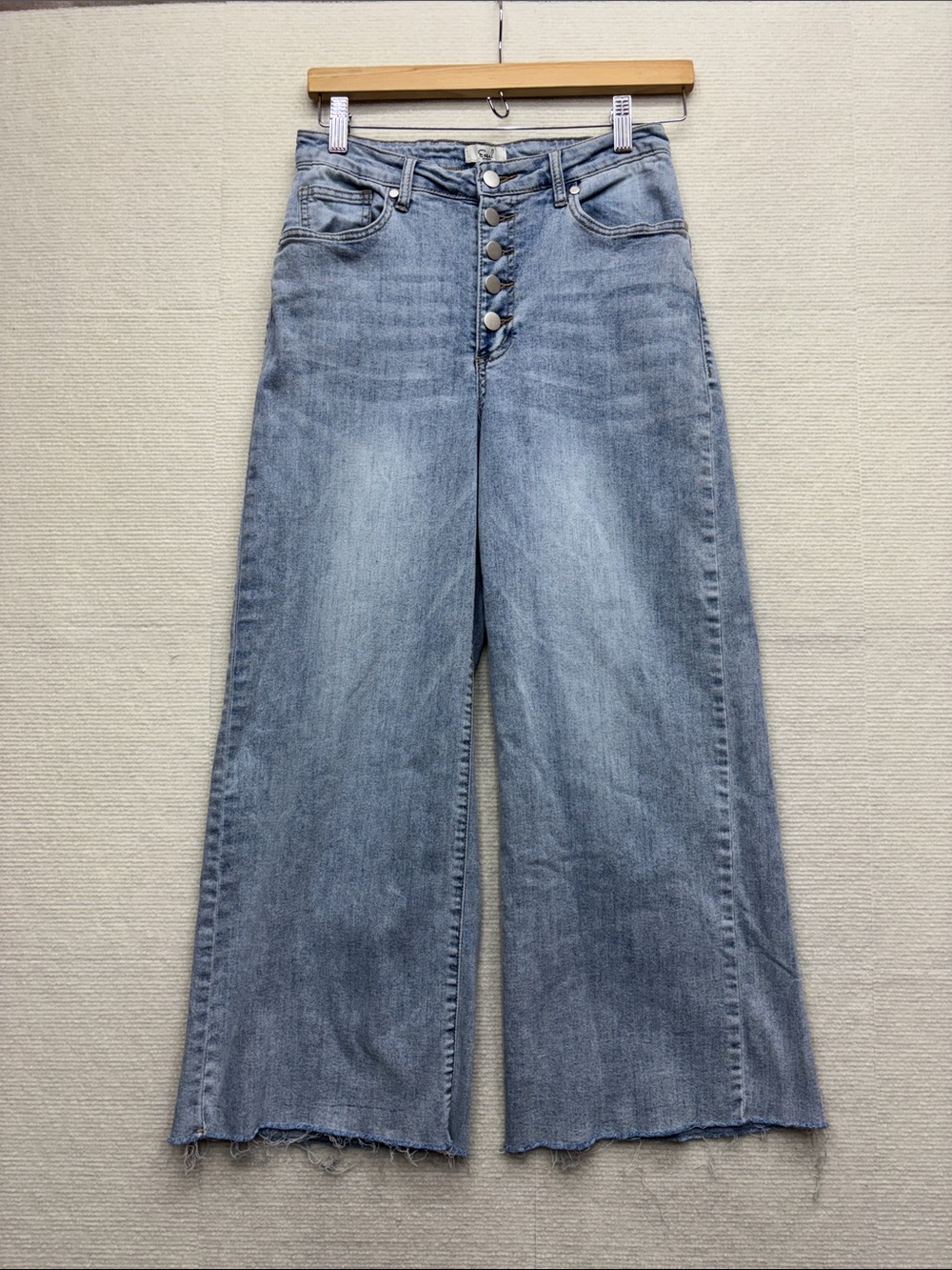 Easel | small High-Rise Wide-Leg Jeans in Light Blue - Women's